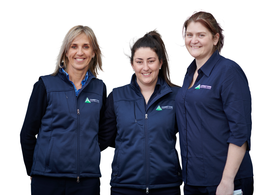 three girls in uniform